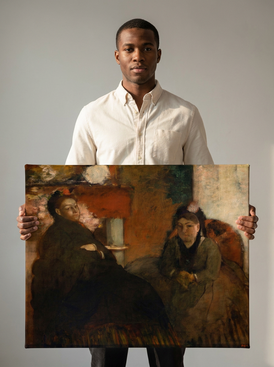 Held for scale — 36 x 24 inch canvas