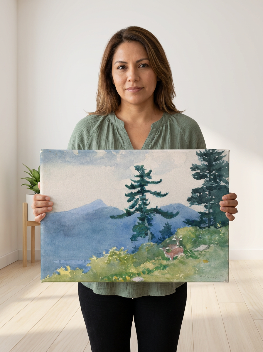 Held for scale — 18 x 12 inch canvas