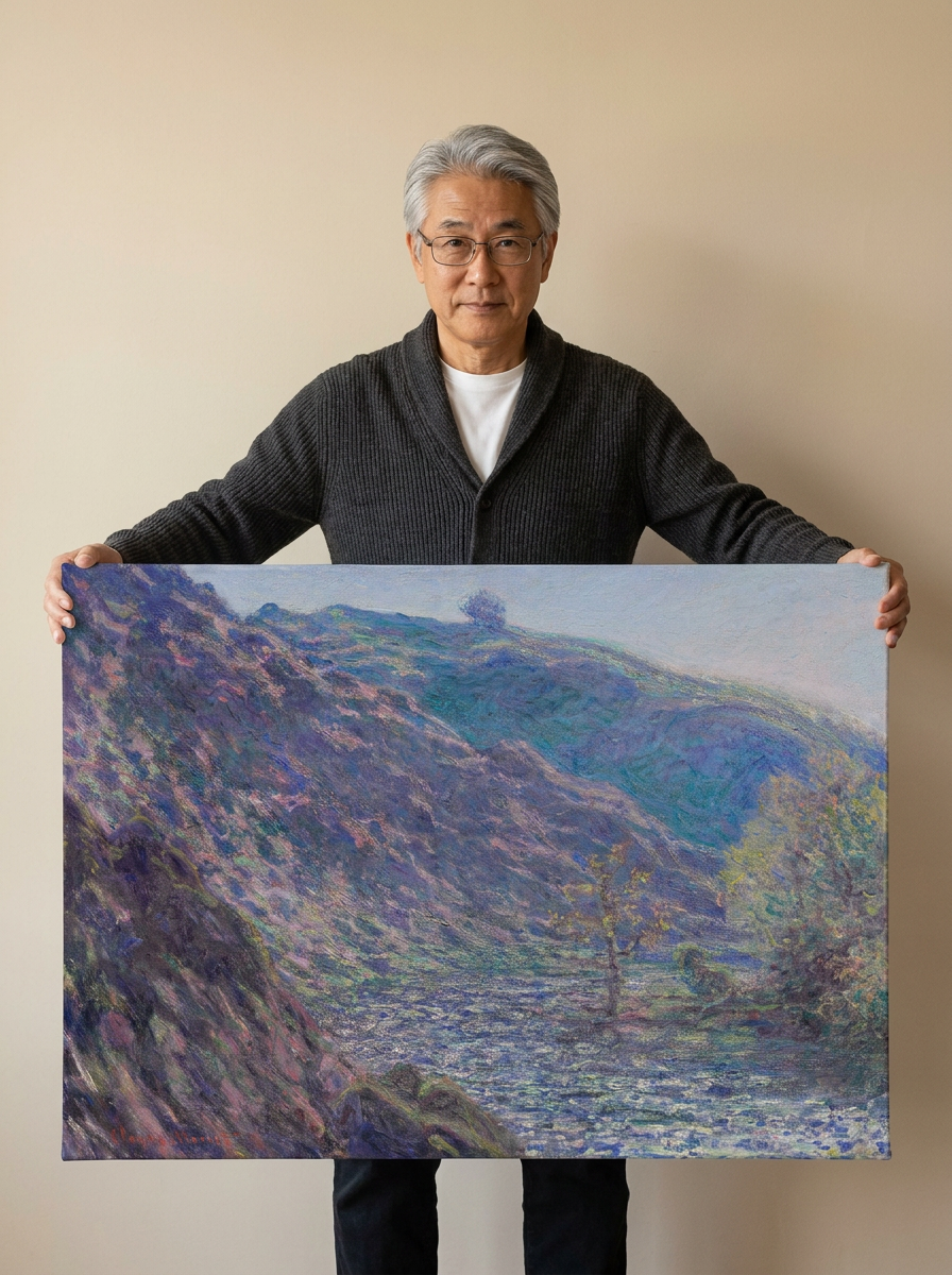 Held for scale — 36 x 24 inch canvas