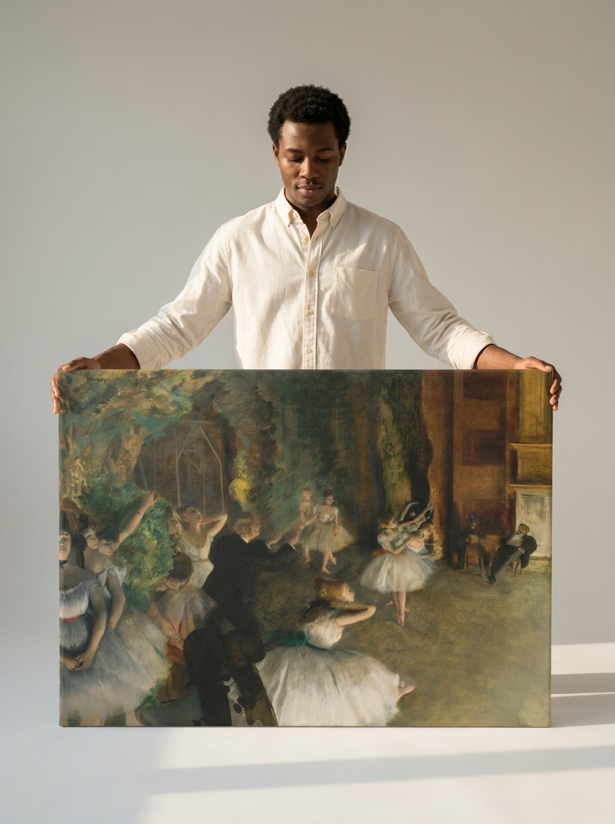 Held for scale — 36 x 24 inch canvas