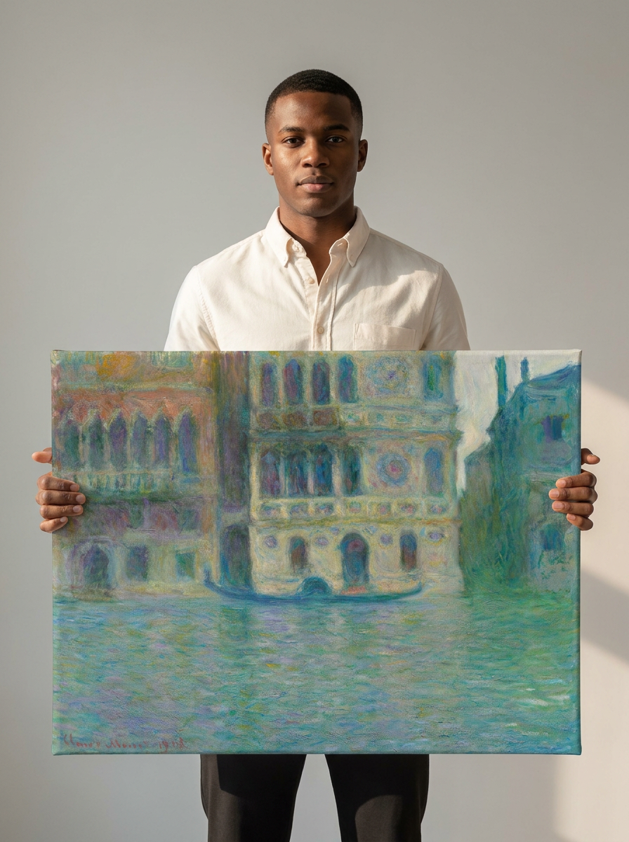 Held for scale — 36 x 24 inch canvas