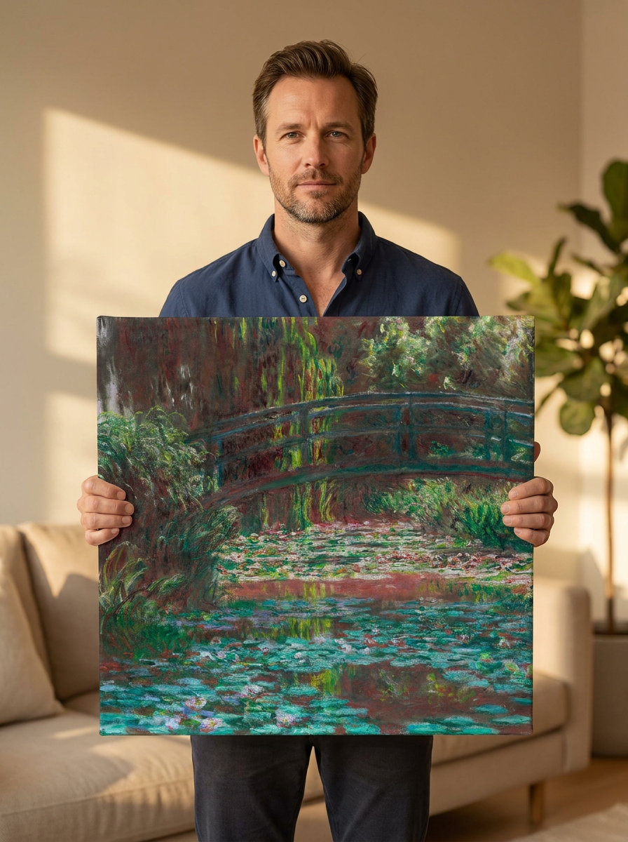 Held for scale — 24 x 24 inch canvas