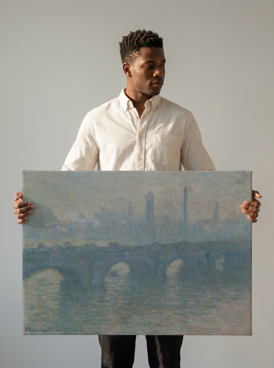 Held for scale — 36 x 24 inch canvas