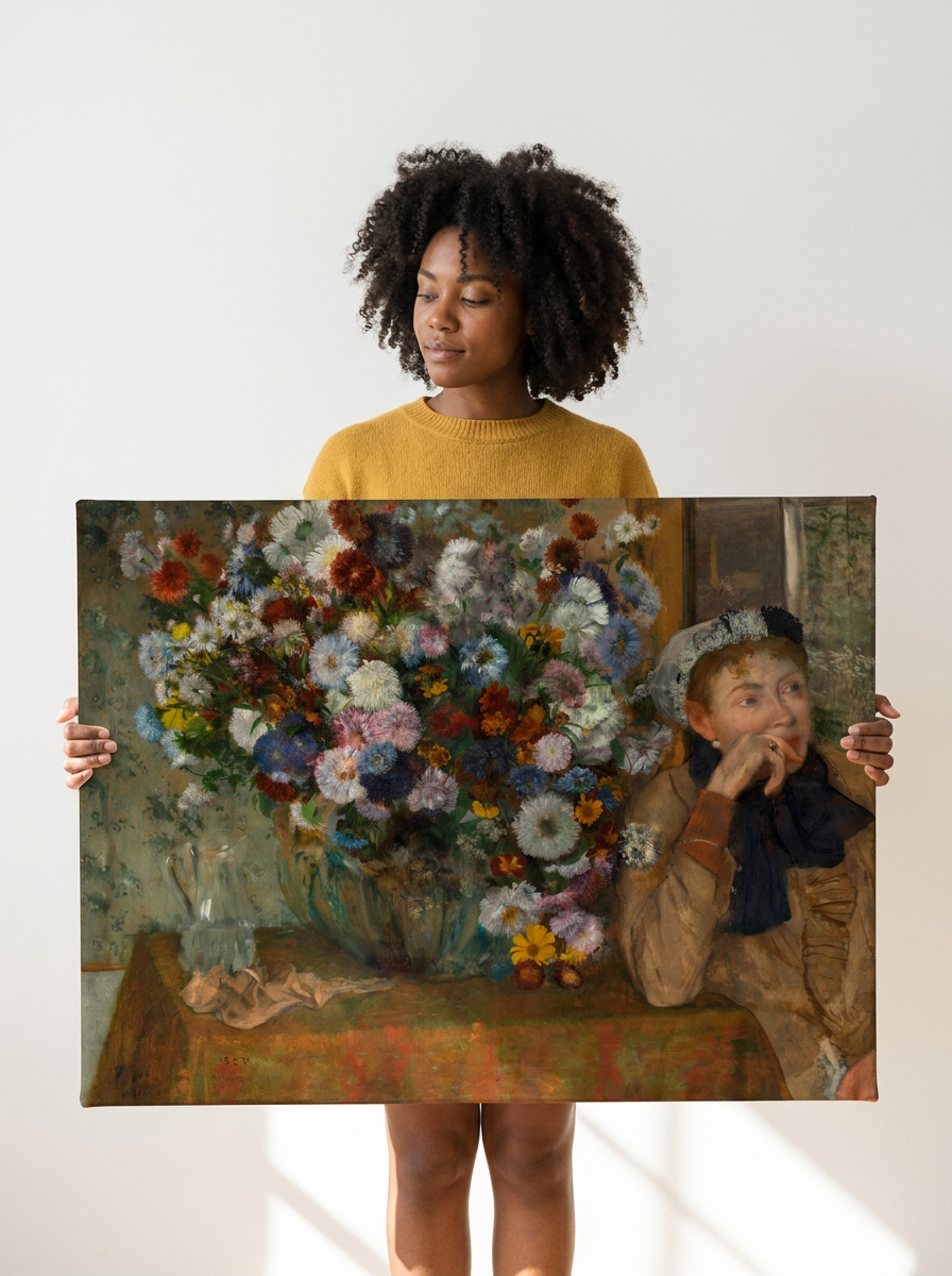 Held for scale — 36 x 24 inch canvas
