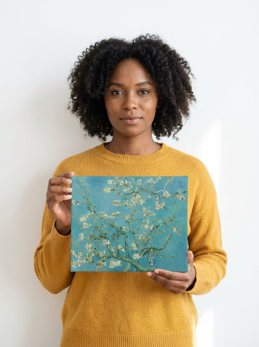 Held for scale — 10 x 8 inch canvas