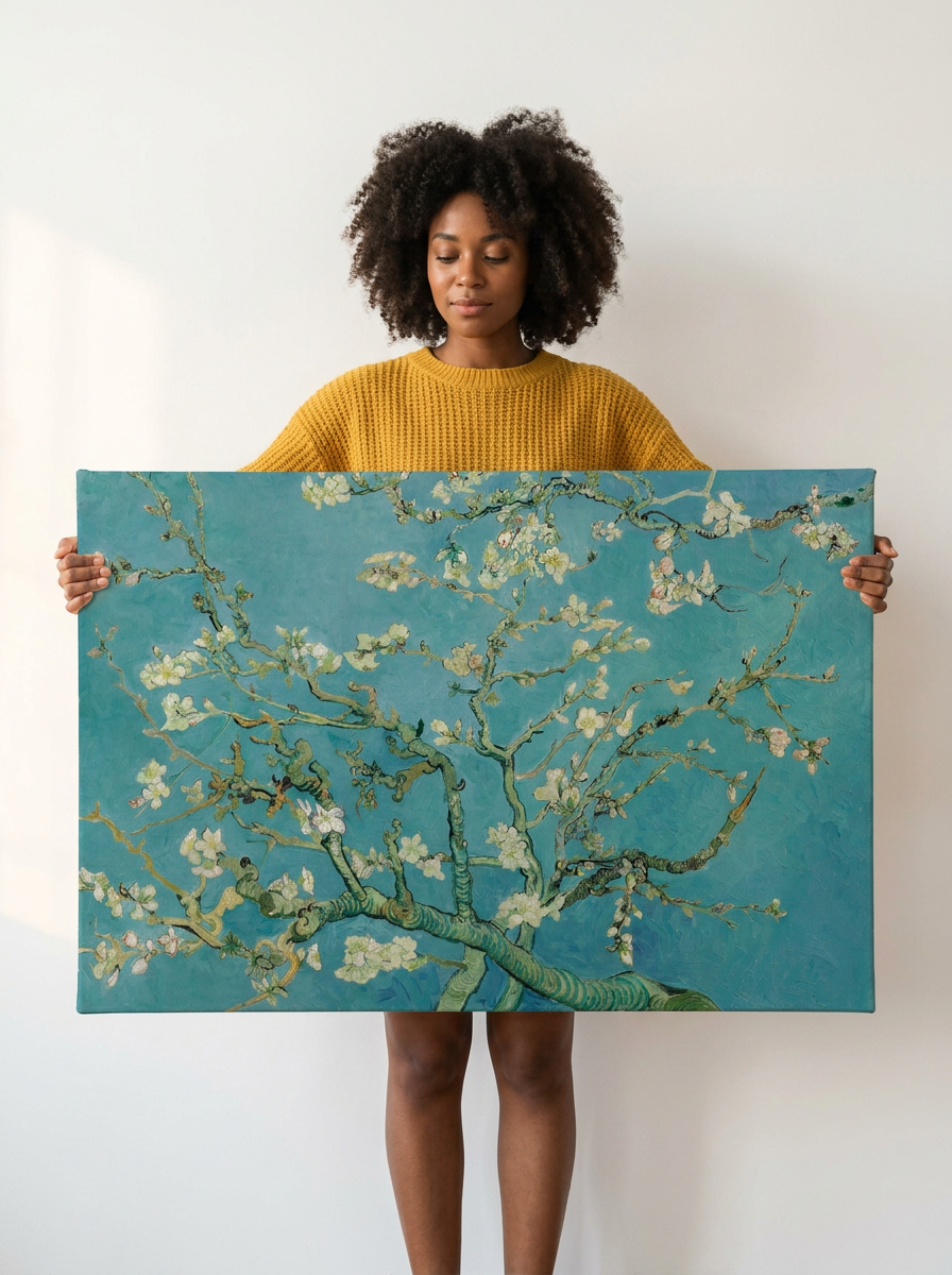 Held for scale — 36 x 24 inch canvas