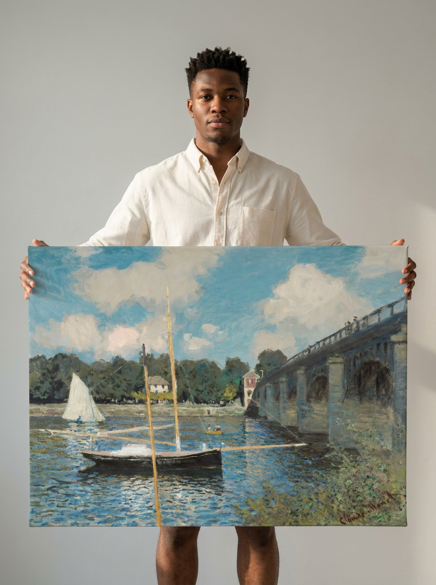Held for scale — 36 x 24 inch canvas