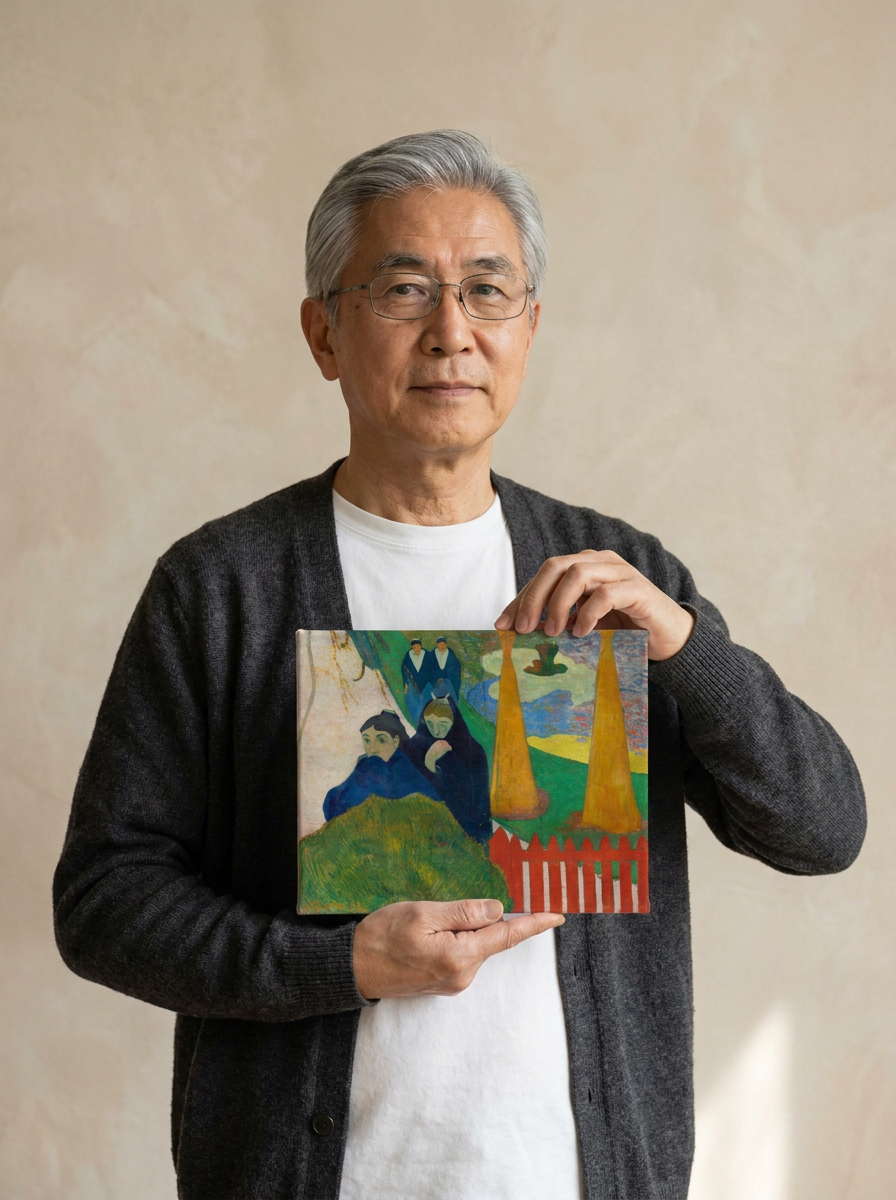 Held for scale — 10 x 8 inch canvas