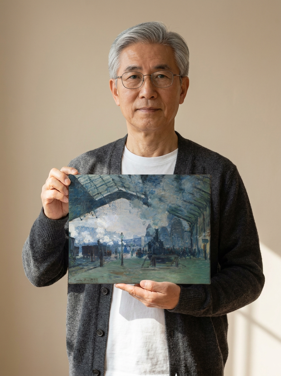 Held for scale — 10 x 8 inch canvas