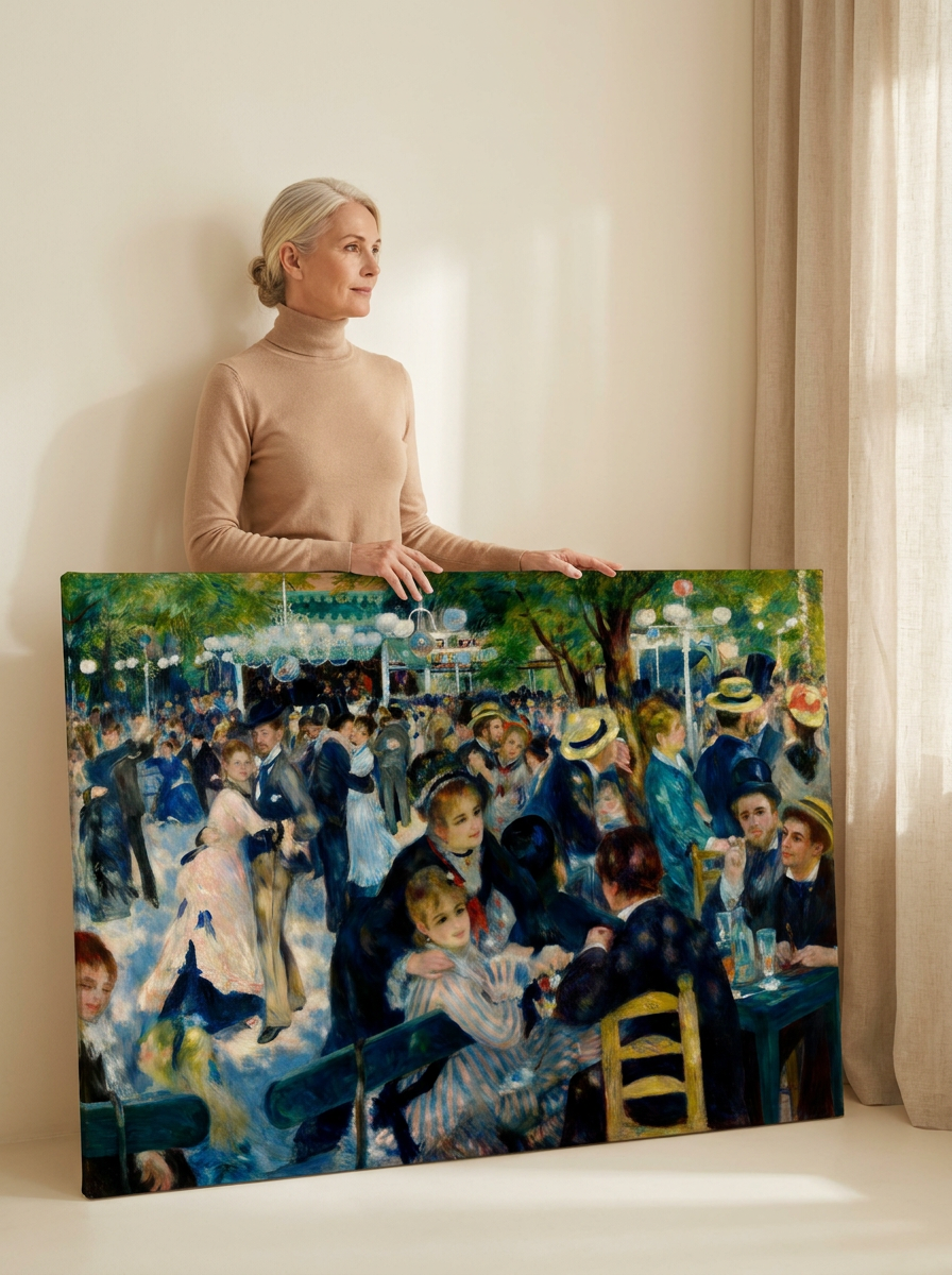 Held for scale — 48 x 32 inch canvas