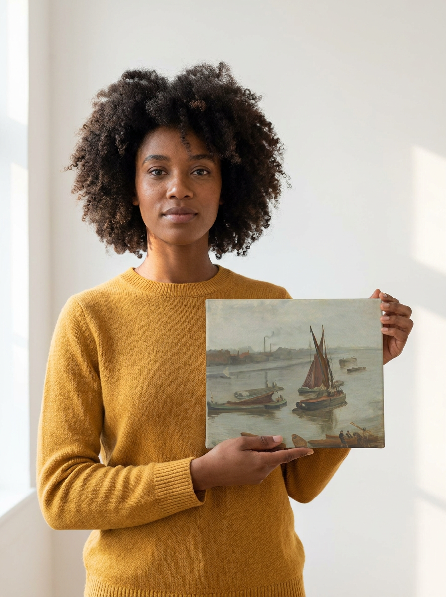Held for scale — 10 x 8 inch canvas