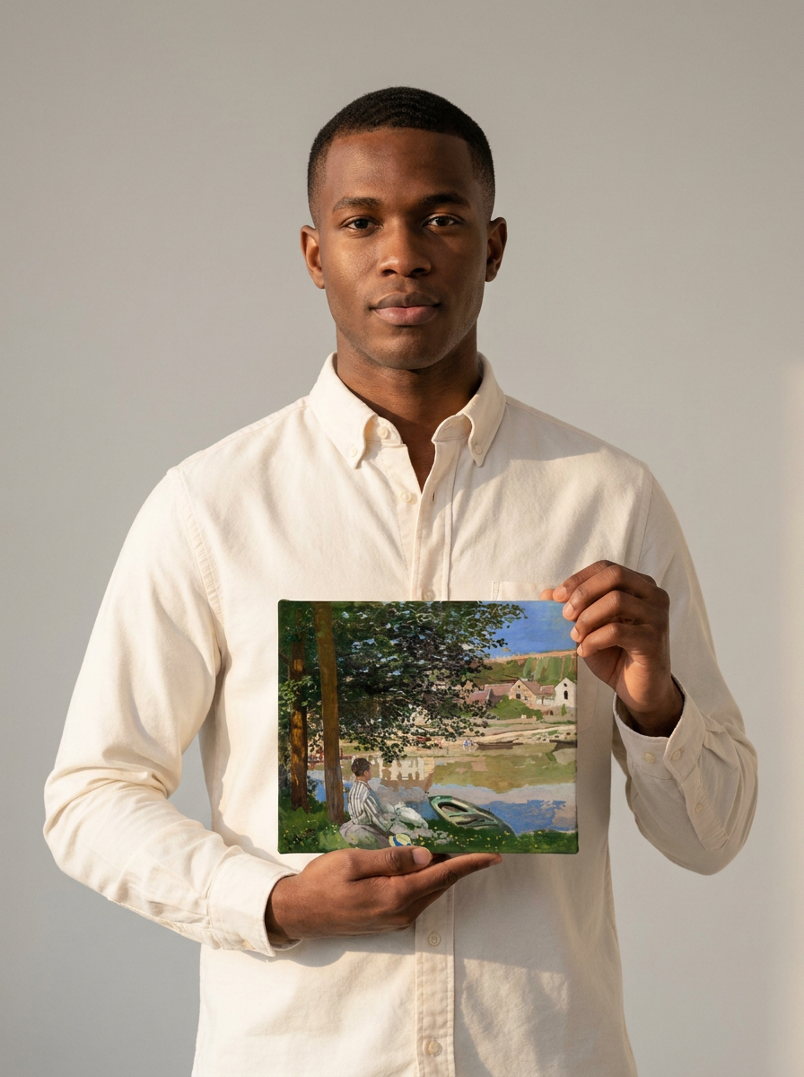 Held for scale — 10 x 8 inch canvas