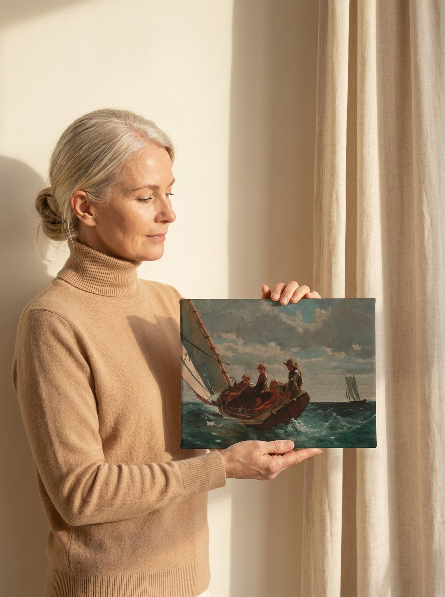 Held for scale — 10 x 8 inch canvas