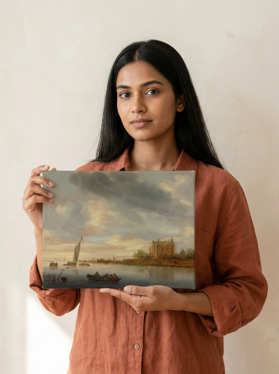 Held for scale — 10 x 8 inch canvas