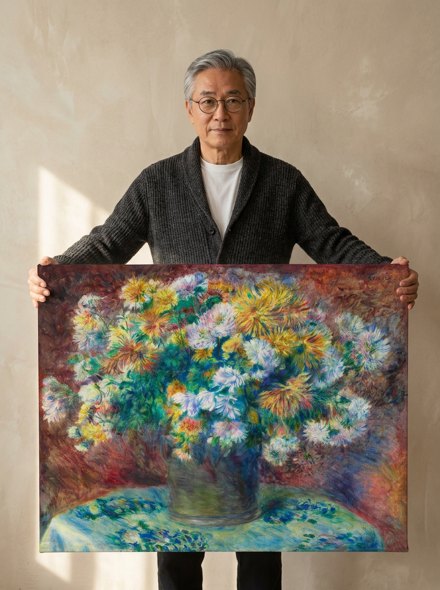 Held for scale — 36 x 24 inch canvas