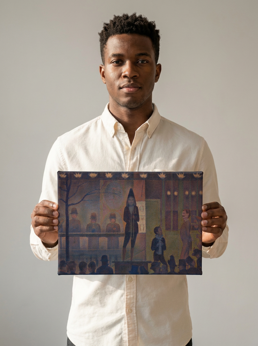 Held for scale — 14 x 11 inch canvas