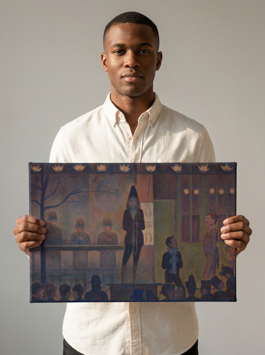 Held for scale — 18 x 12 inch canvas