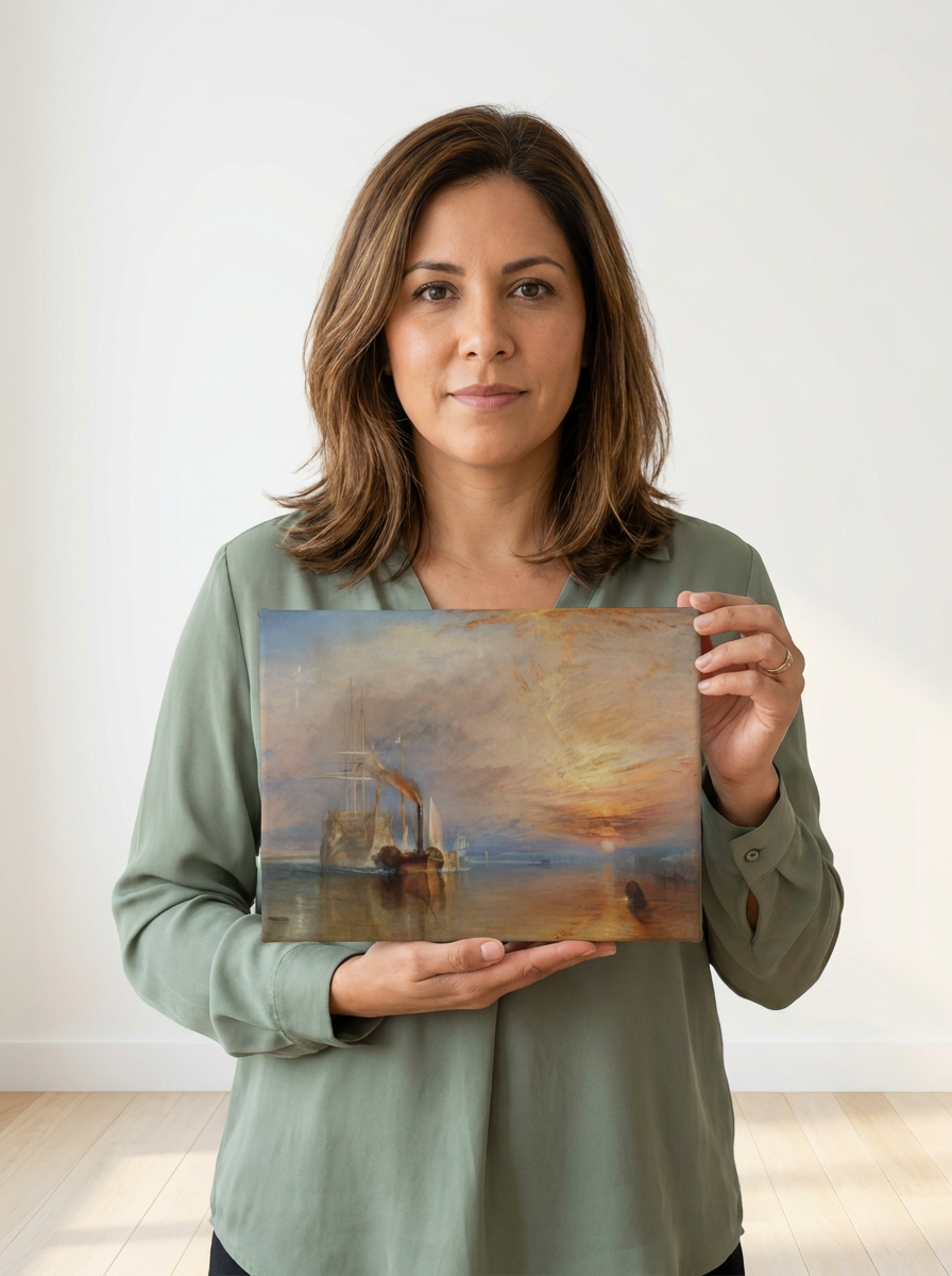 Held for scale — 10 x 8 inch canvas