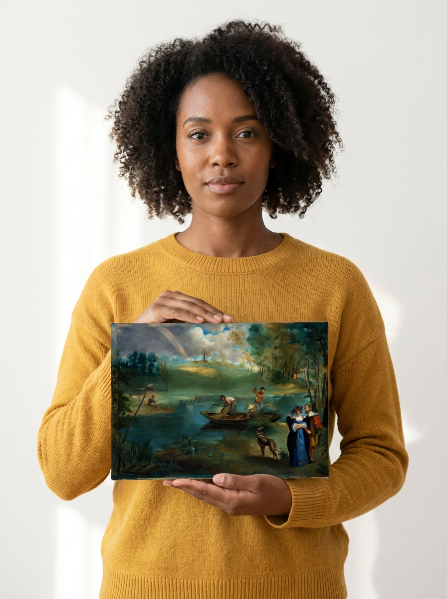 Held for scale — 10 x 8 inch canvas