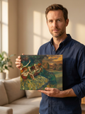 Held for scale — 10 x 8 inch canvas