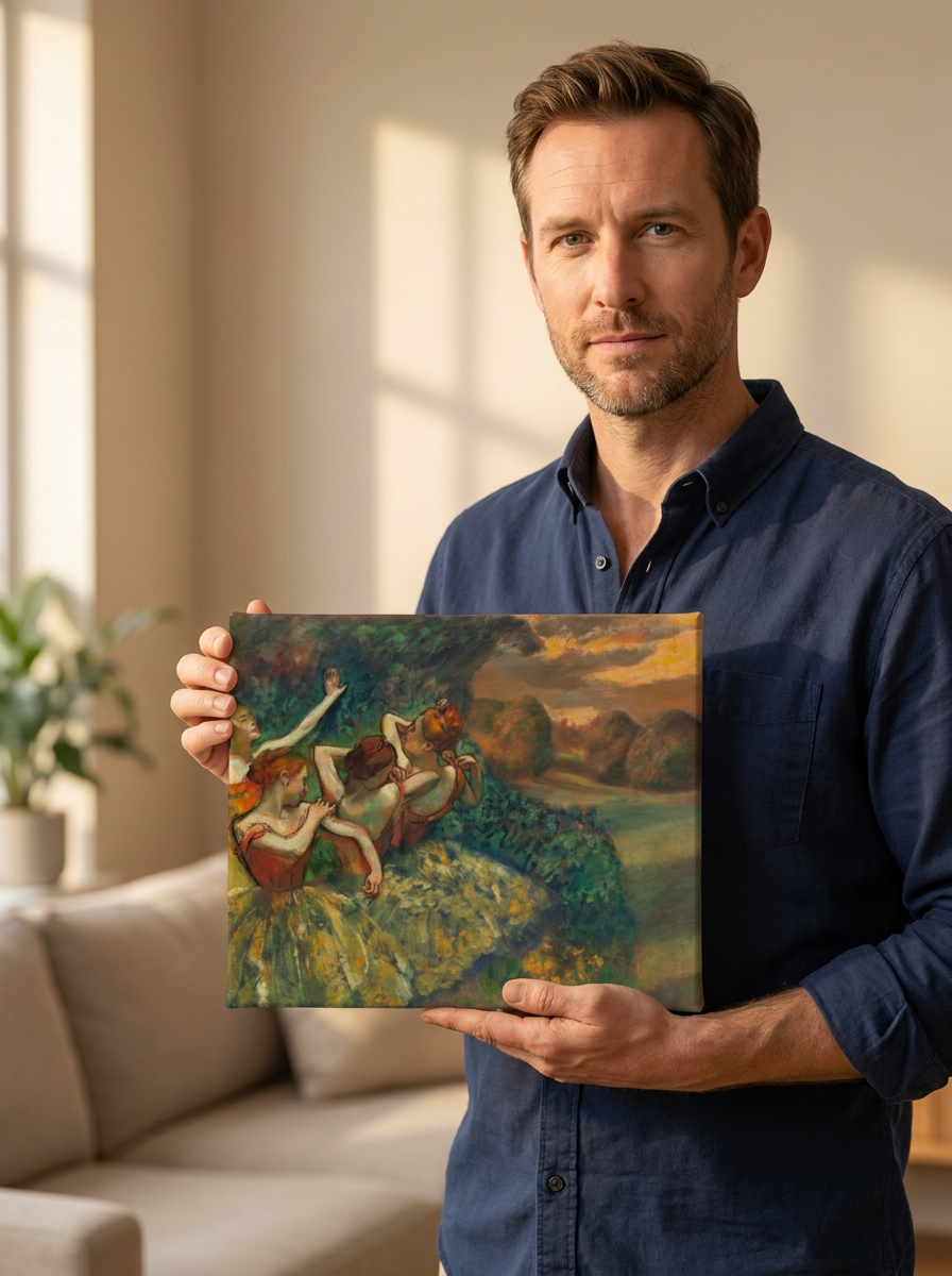 Held for scale — 10 x 8 inch canvas