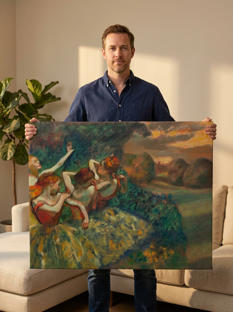 Held for scale — 36 x 24 inch canvas