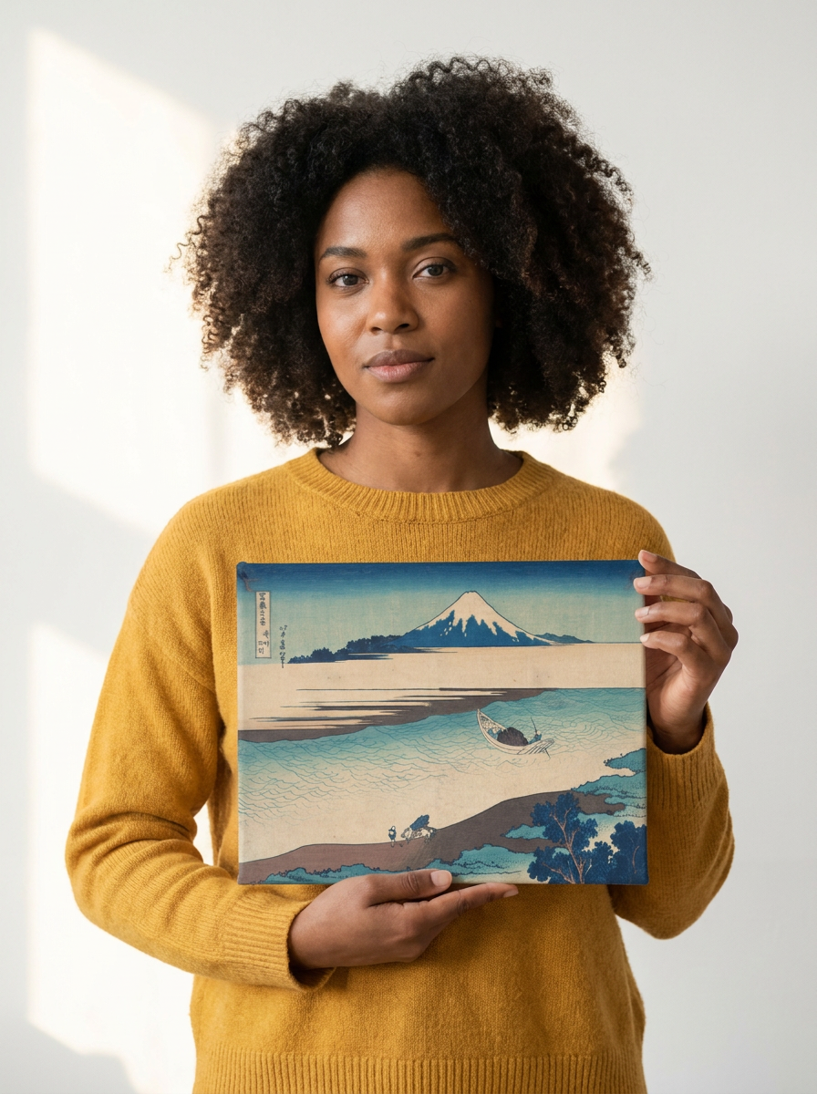 Held for scale — 10 x 8 inch canvas