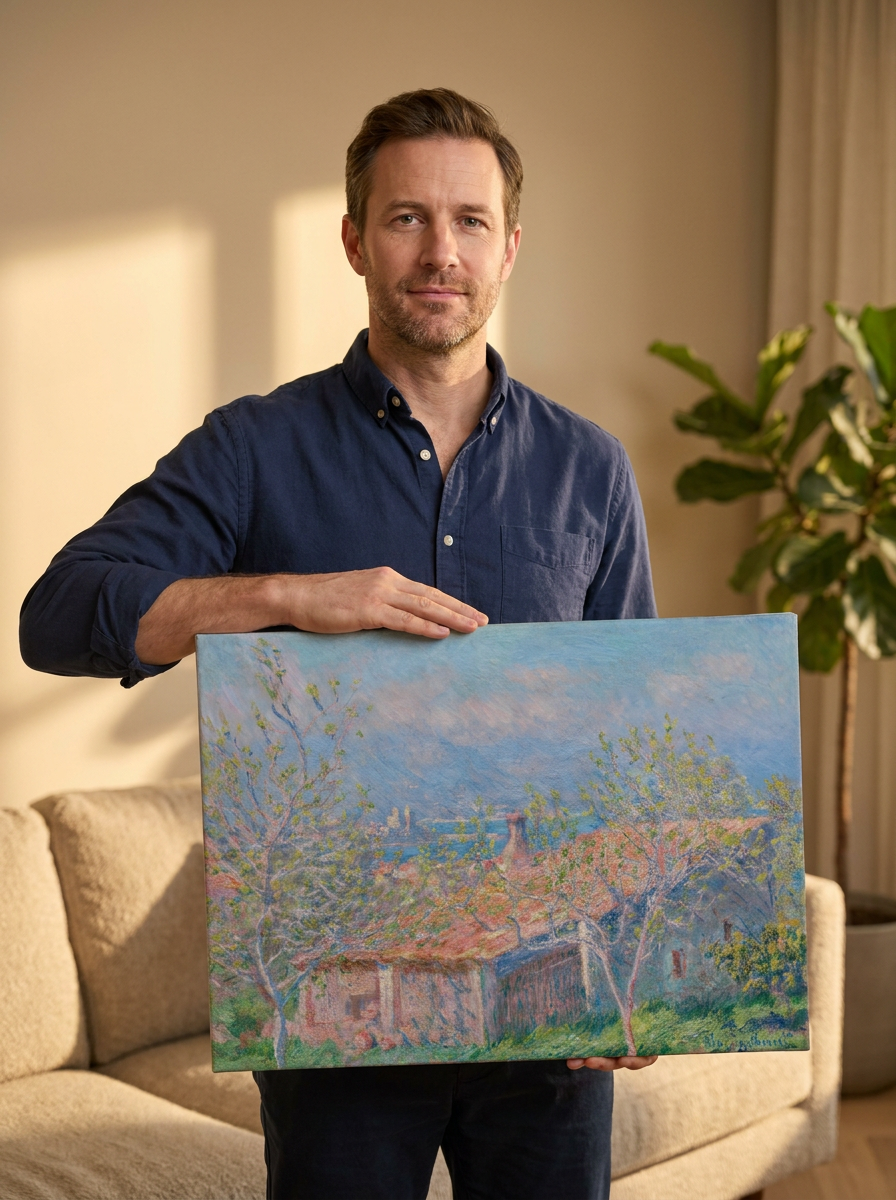 Held for scale — 18 x 12 inch canvas