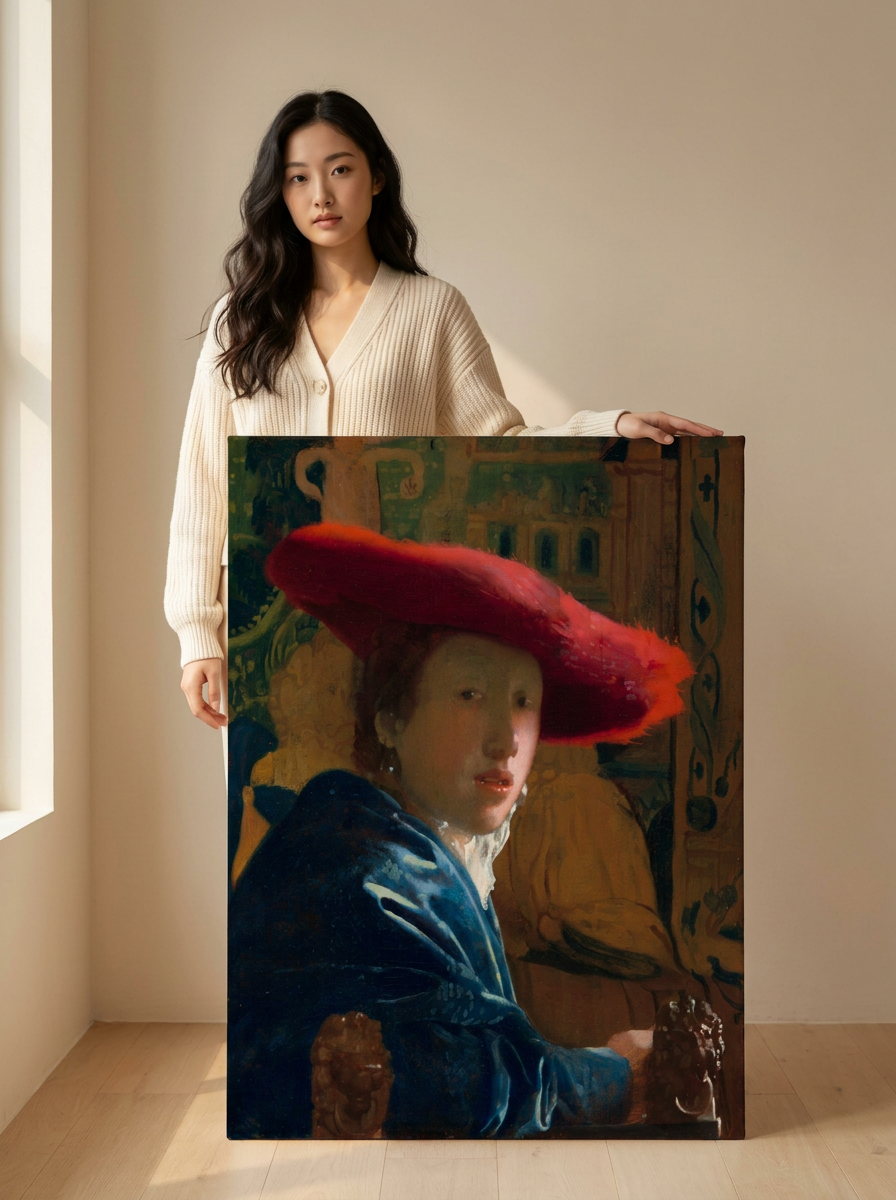 Held for scale — 32 x 48 inch canvas