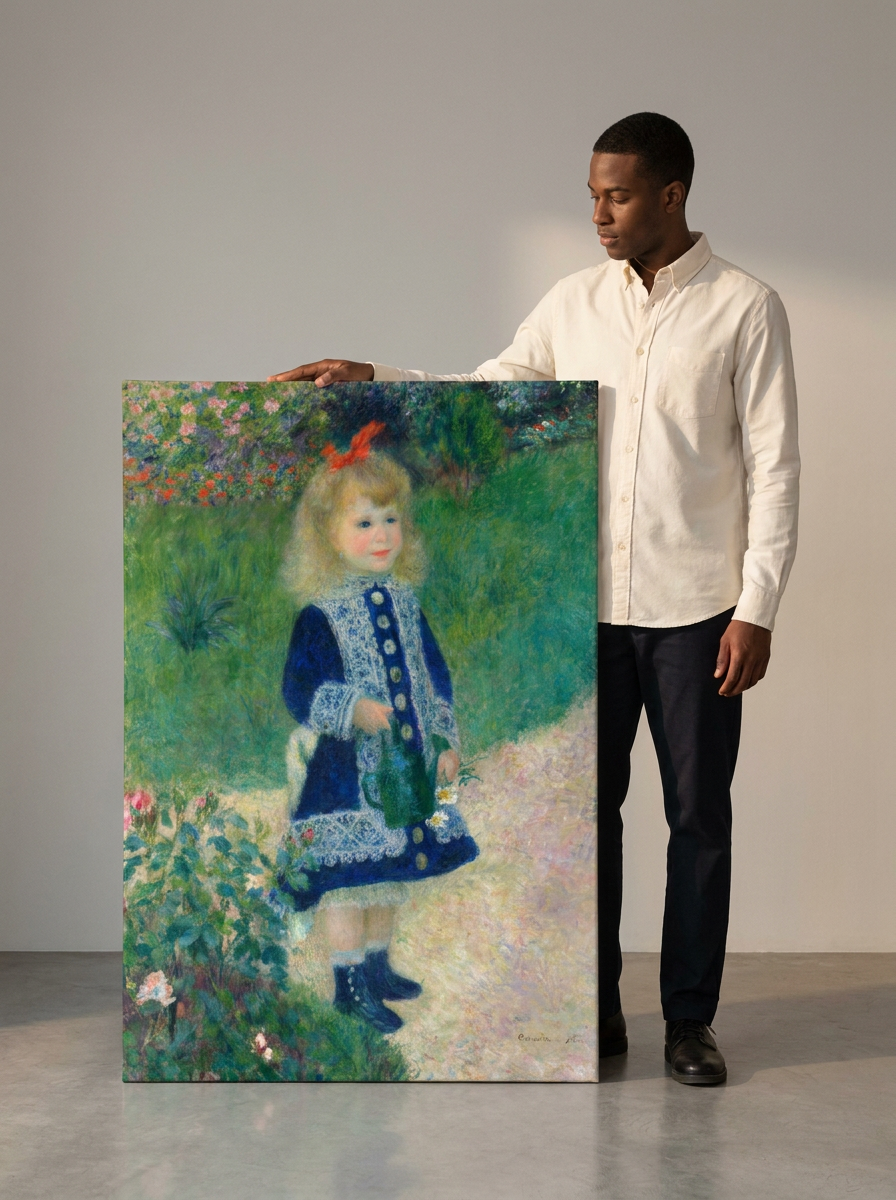 Held for scale — 32 x 48 inch canvas