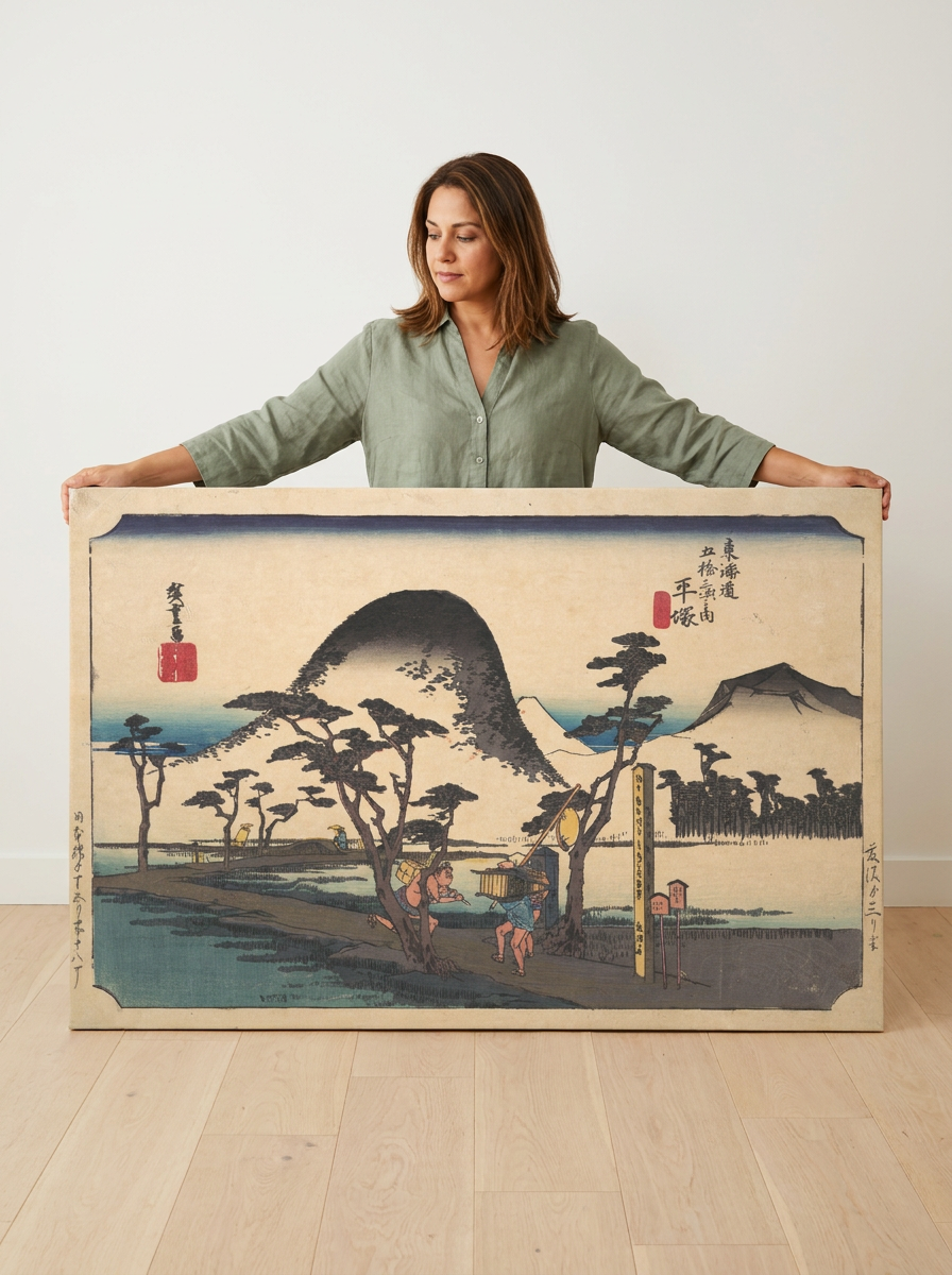 Held for scale — 36 x 24 inch canvas