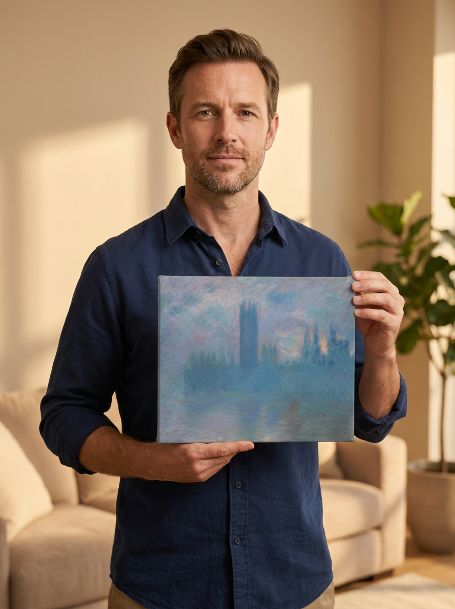 Held for scale — 10 x 8 inch canvas