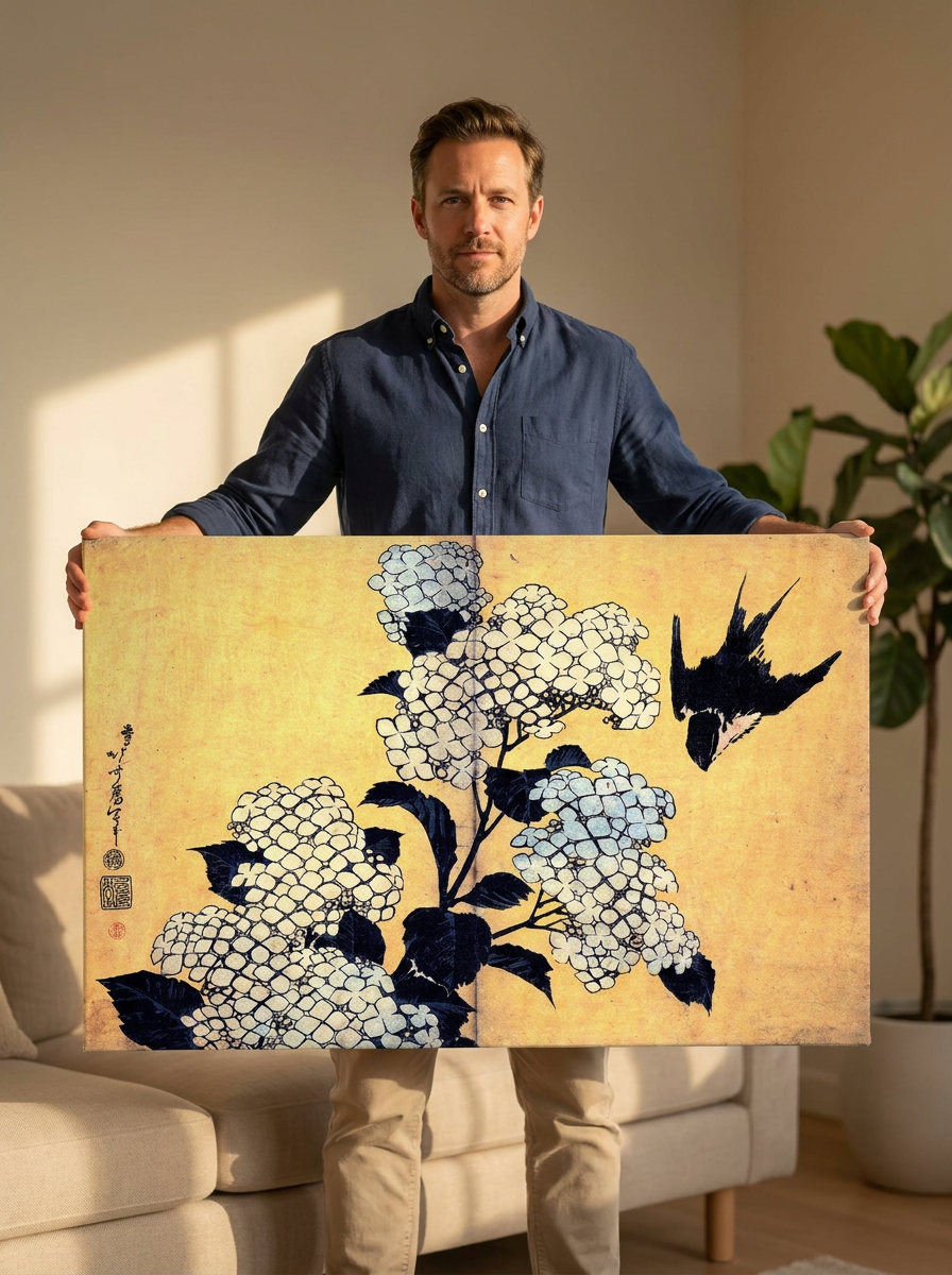 Held for scale — 36 x 24 inch canvas