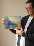 Held for scale — 10 x 8 inch canvas