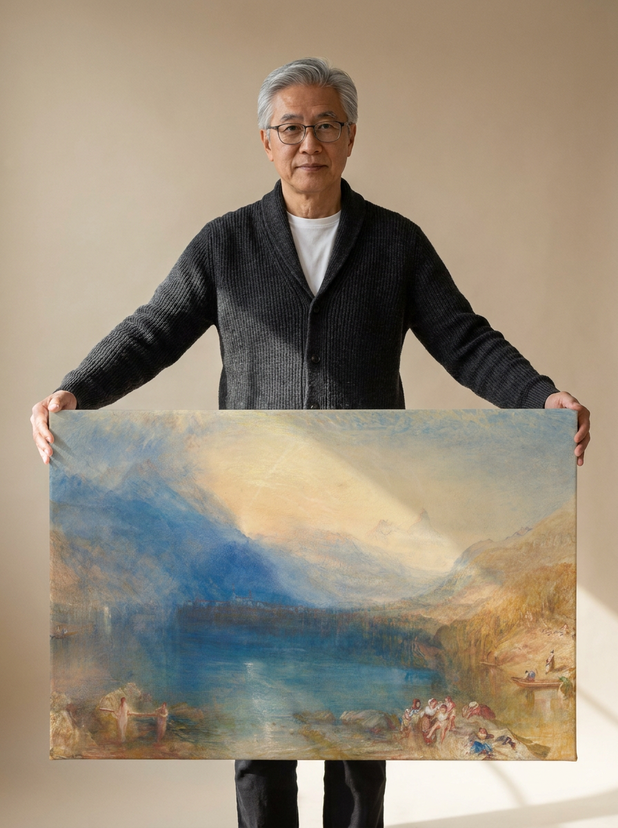 Held for scale — 36 x 24 inch canvas
