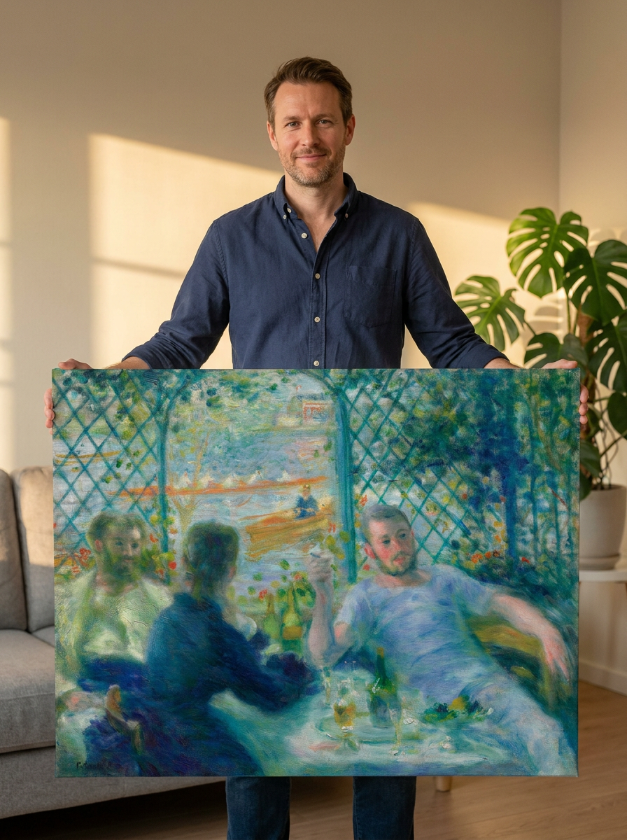 Held for scale — 36 x 24 inch canvas