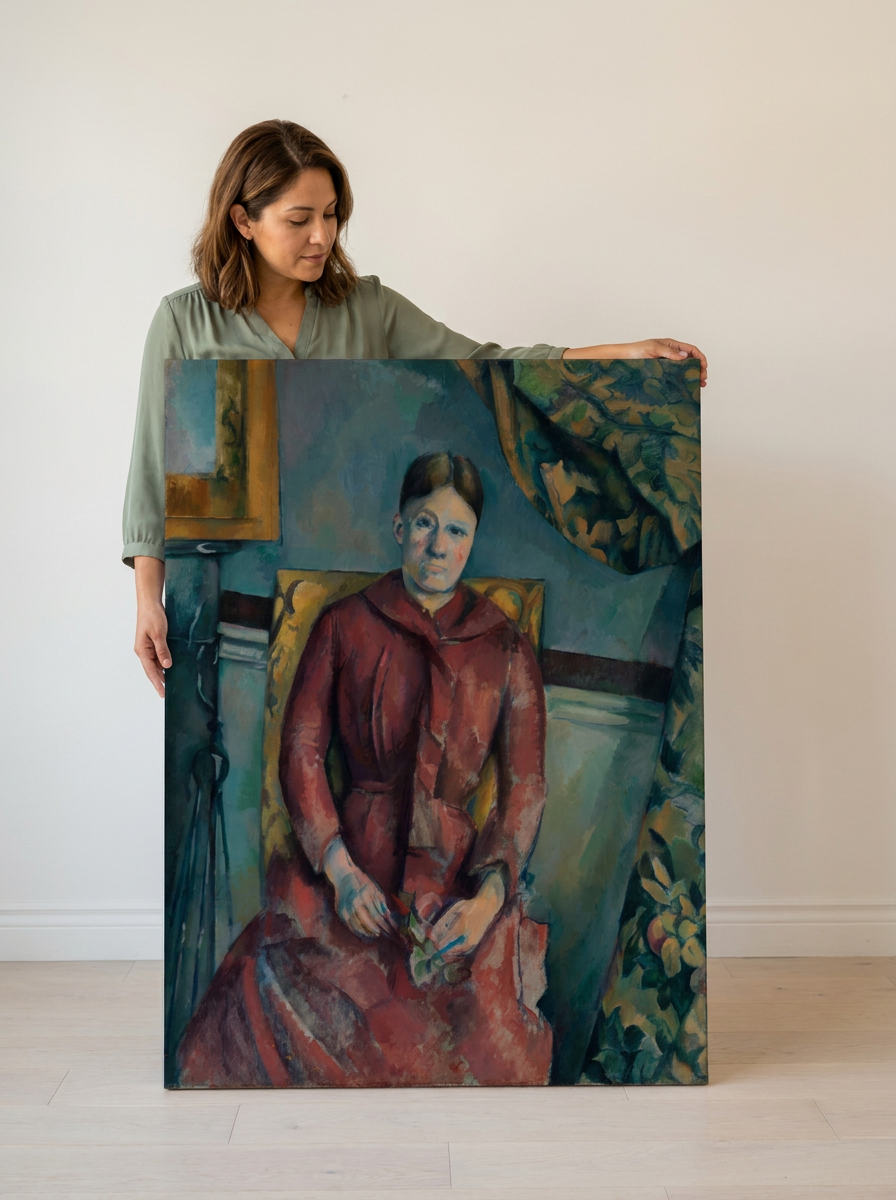 Held for scale — 32 x 48 inch canvas