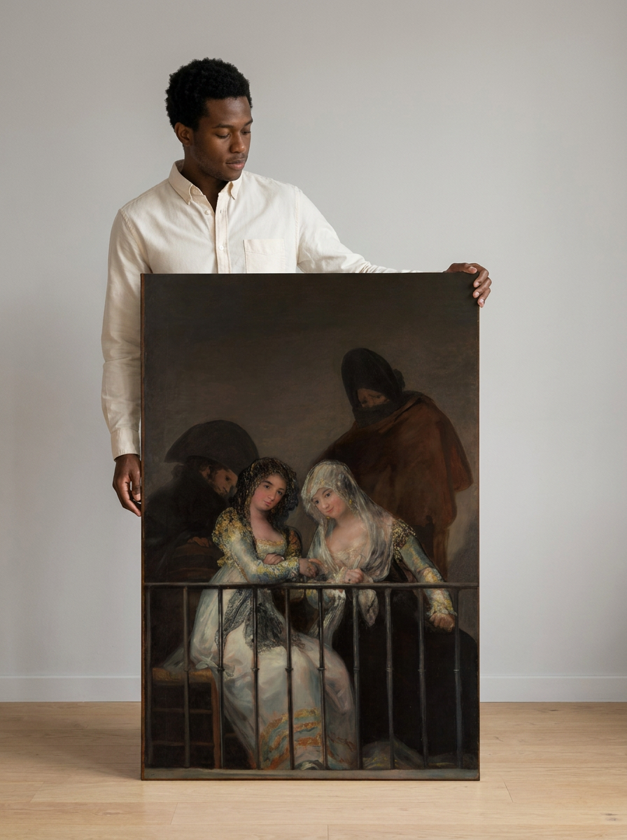 Held for scale — 32 x 48 inch canvas