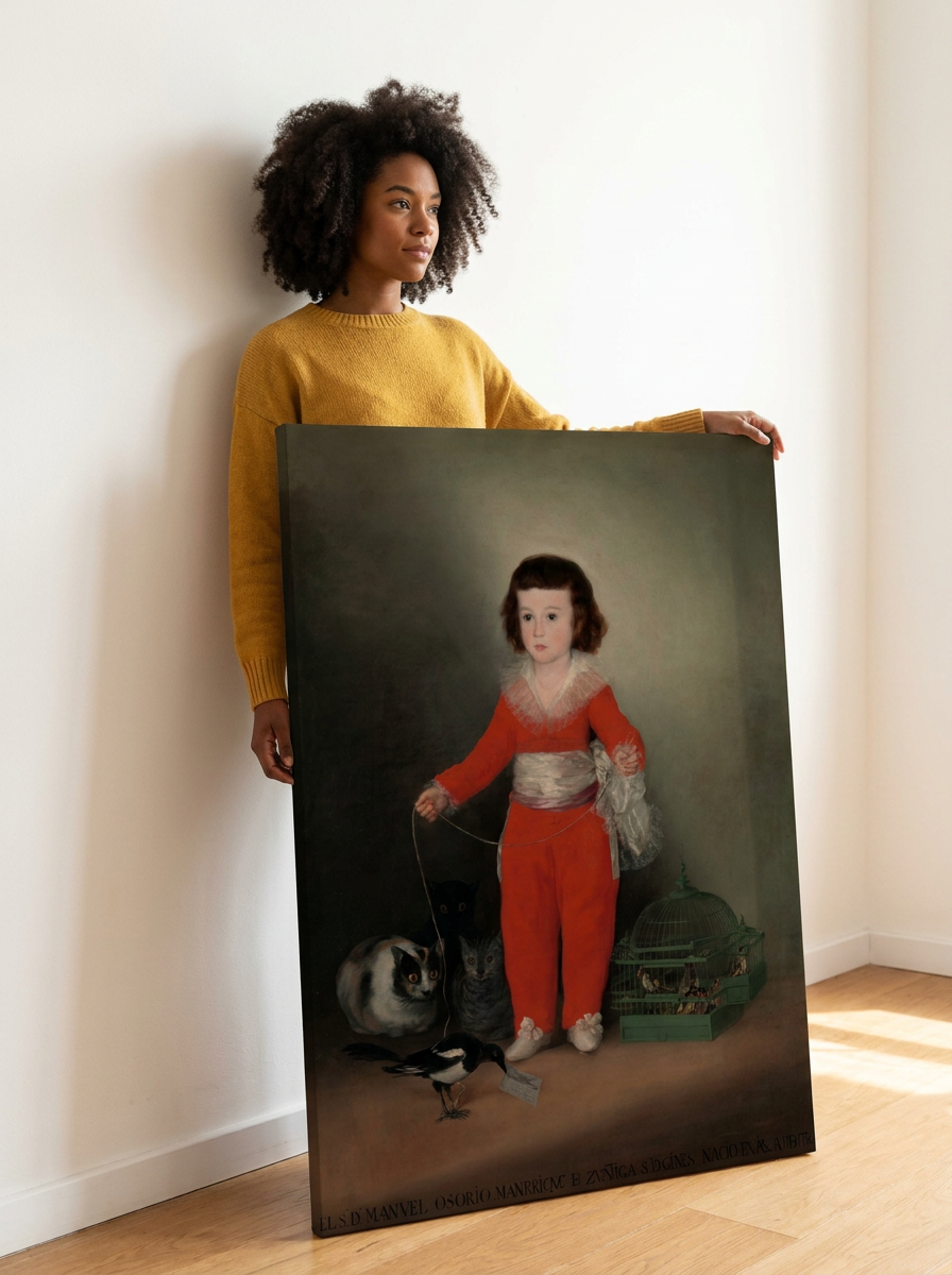 Held for scale — 32 x 48 inch canvas