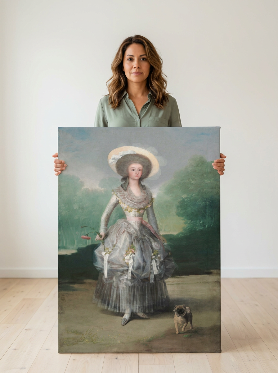Held for scale — 16 x 20 inch canvas
