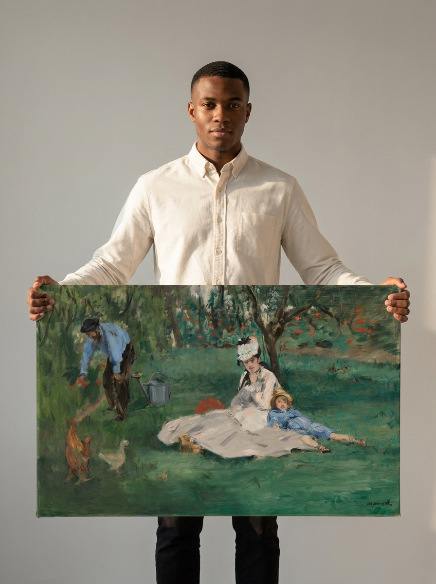 Held for scale — 36 x 24 inch canvas