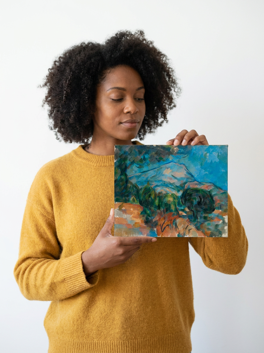 Held for scale — 10 x 8 inch canvas