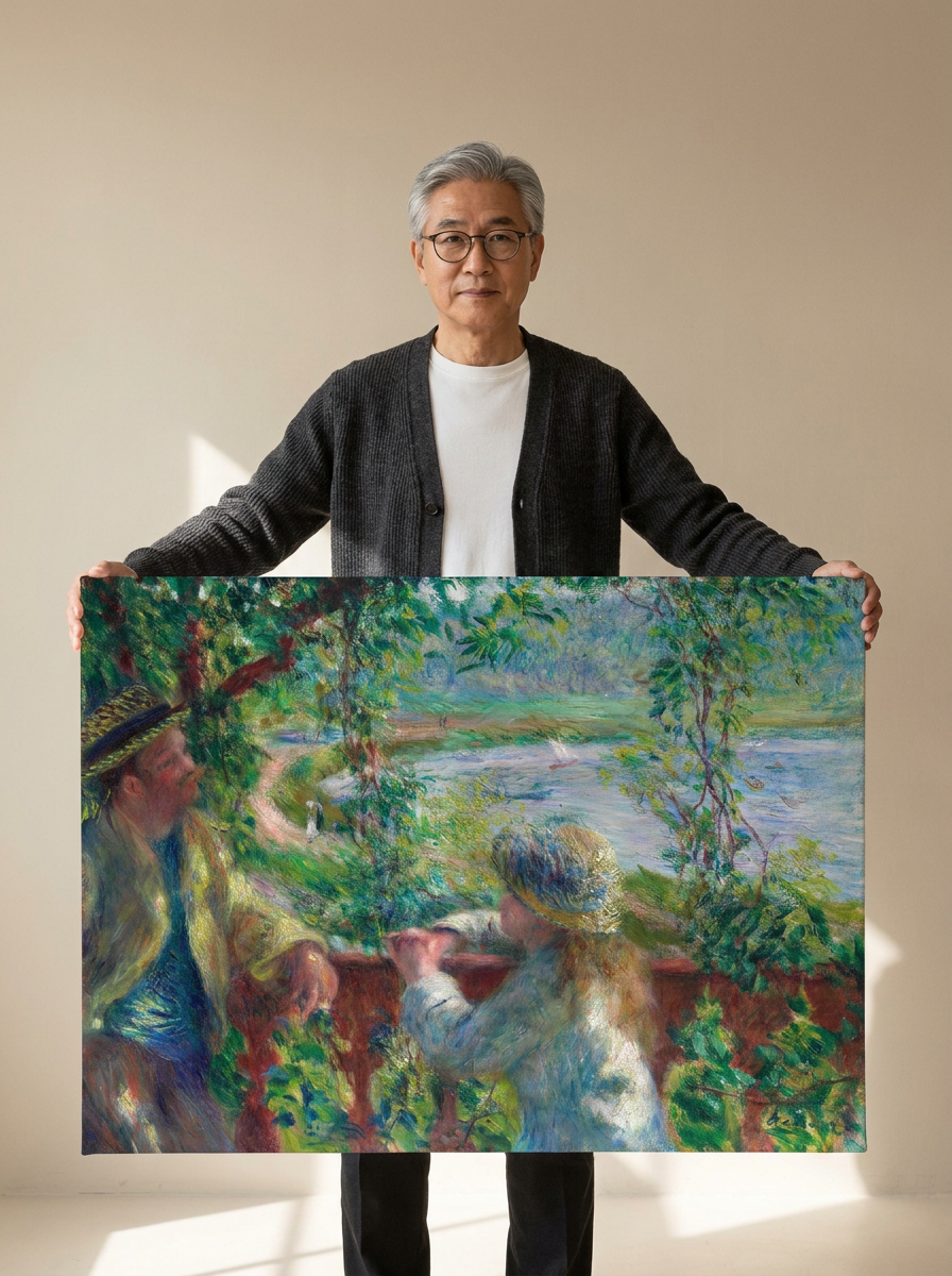 Held for scale — 36 x 24 inch canvas