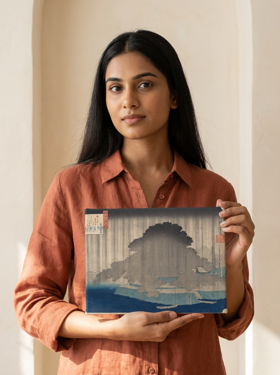 Held for scale — 10 x 8 inch canvas
