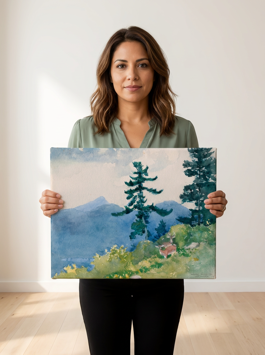 Held for scale — 14 x 11 inch canvas