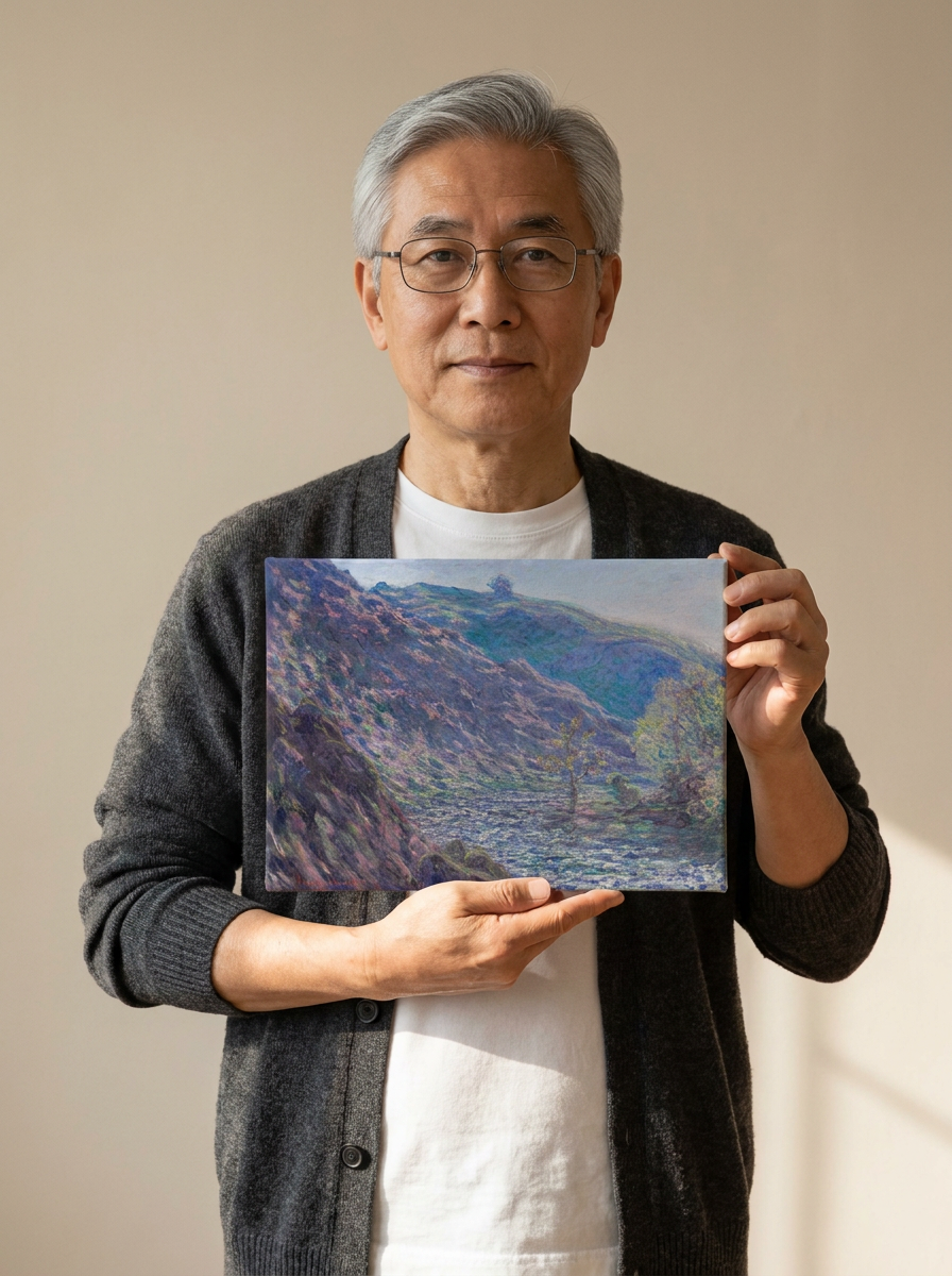Held for scale — 10 x 8 inch canvas