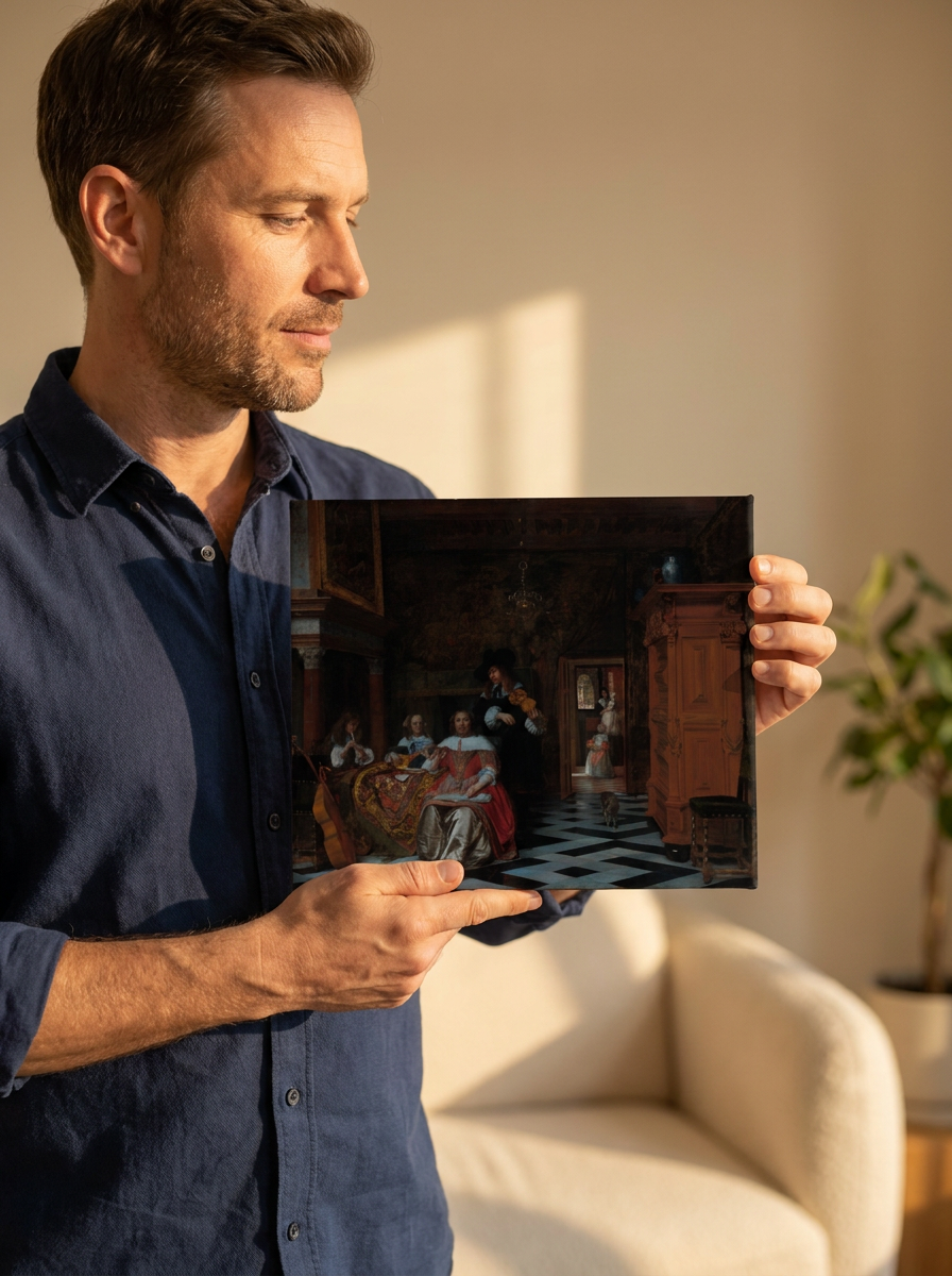 Held for scale — 10 x 8 inch canvas