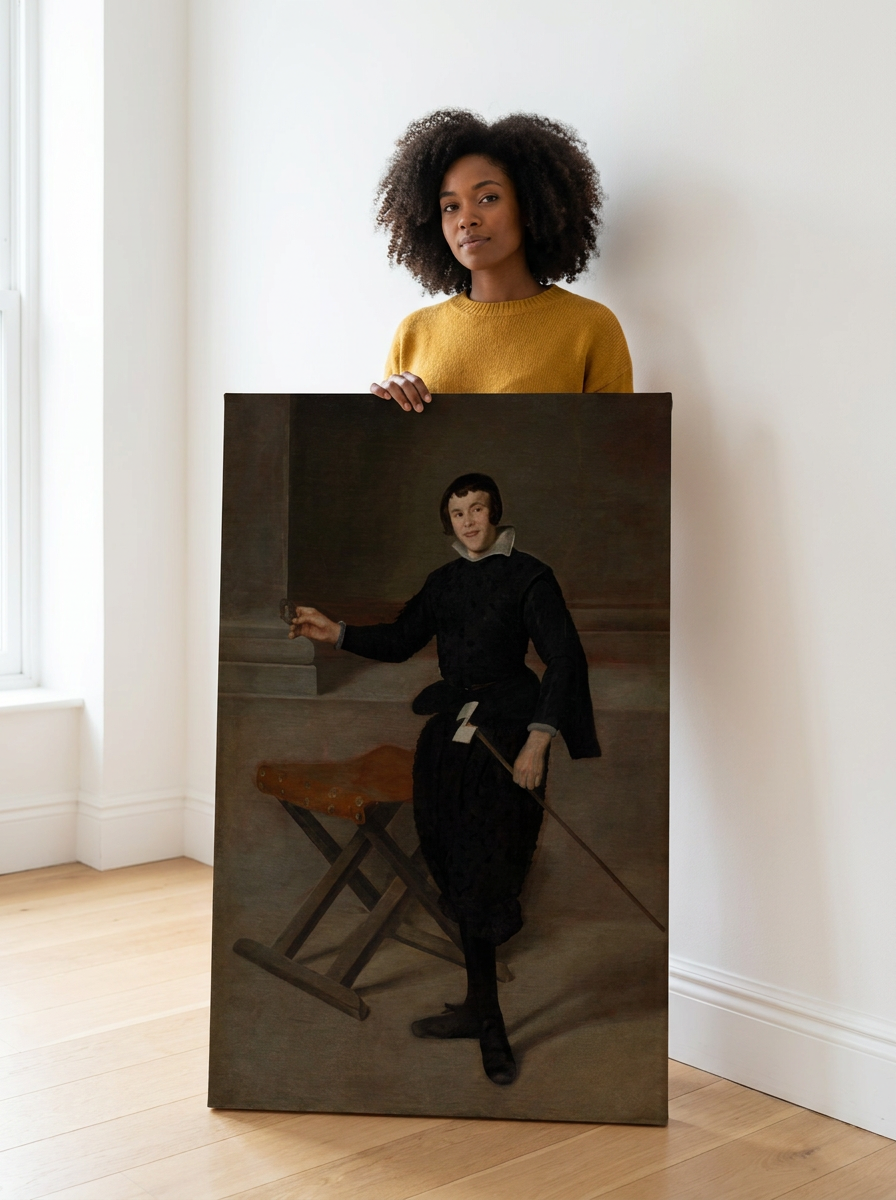 Held for scale — 32 x 48 inch canvas