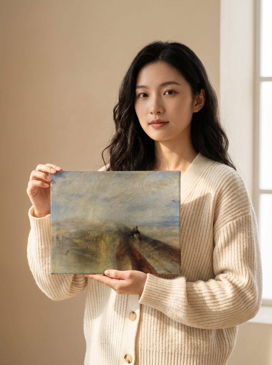 Held for scale — 10 x 8 inch canvas
