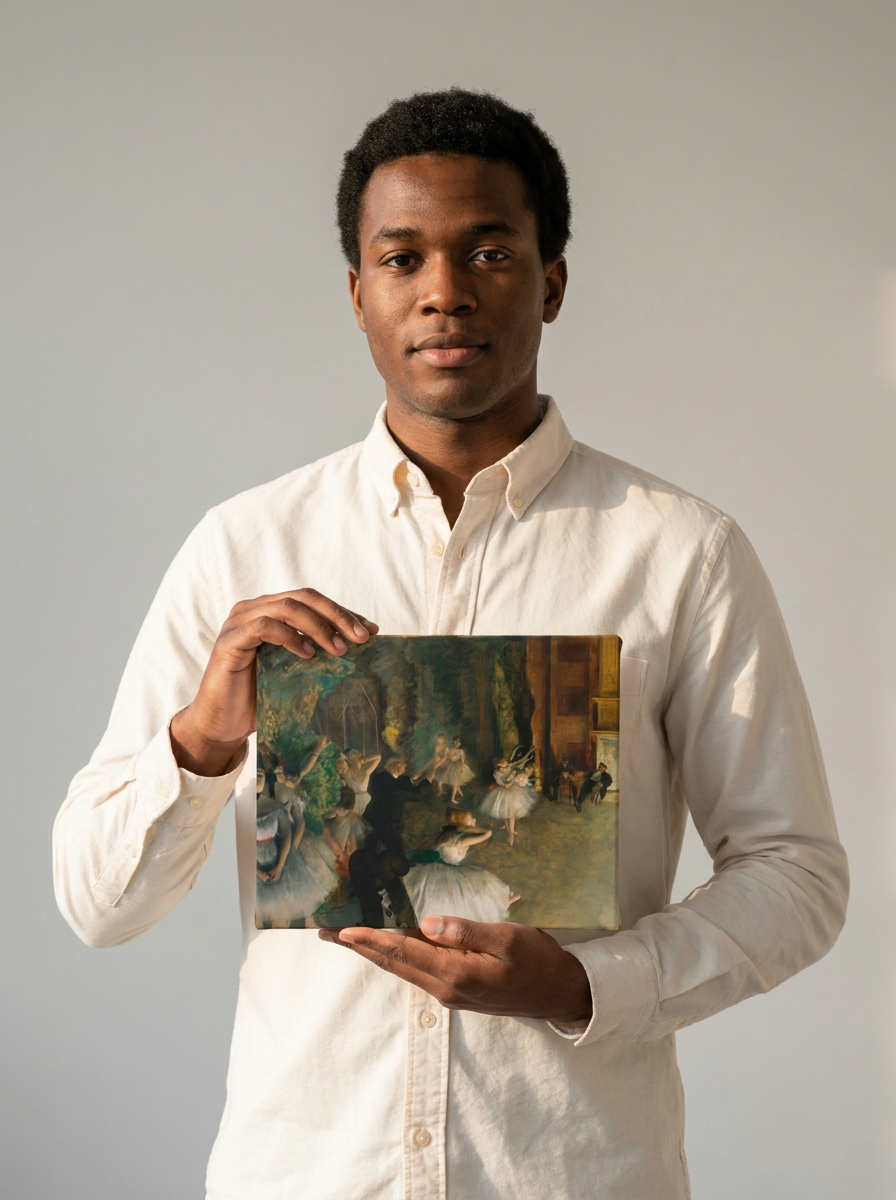 Held for scale — 10 x 8 inch canvas